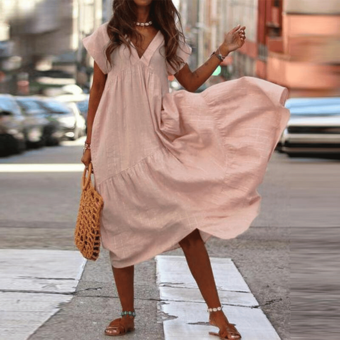 Sarah – Elegant belly covering dress