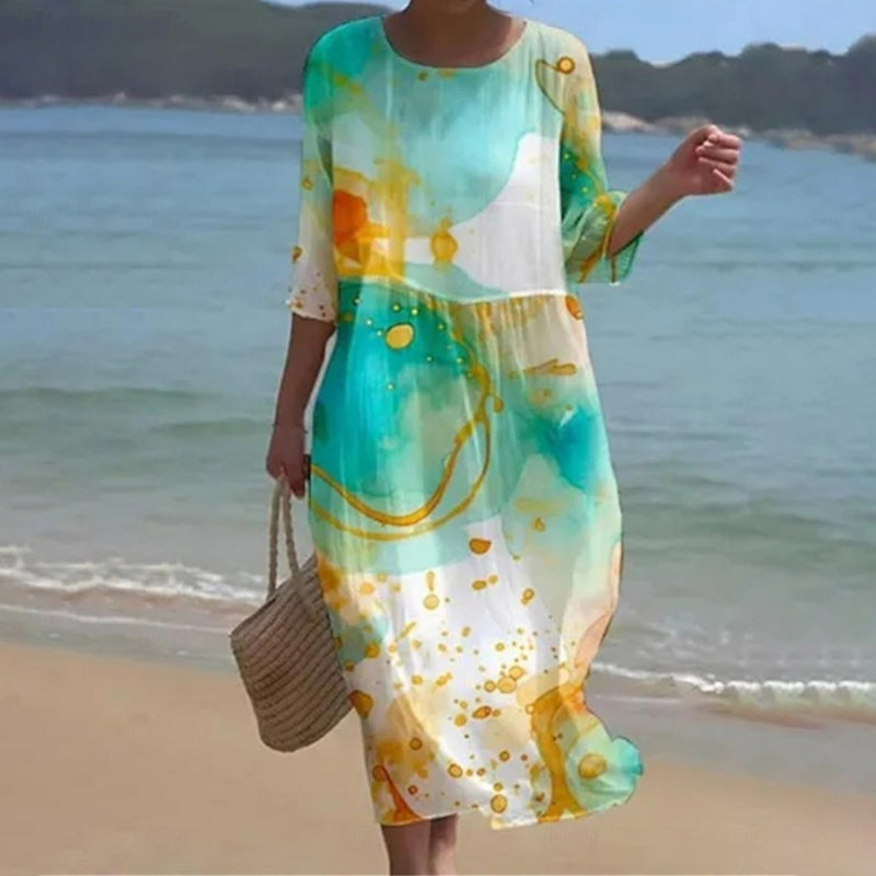Alex – Floral Maxi Dress with Tummy Coverage