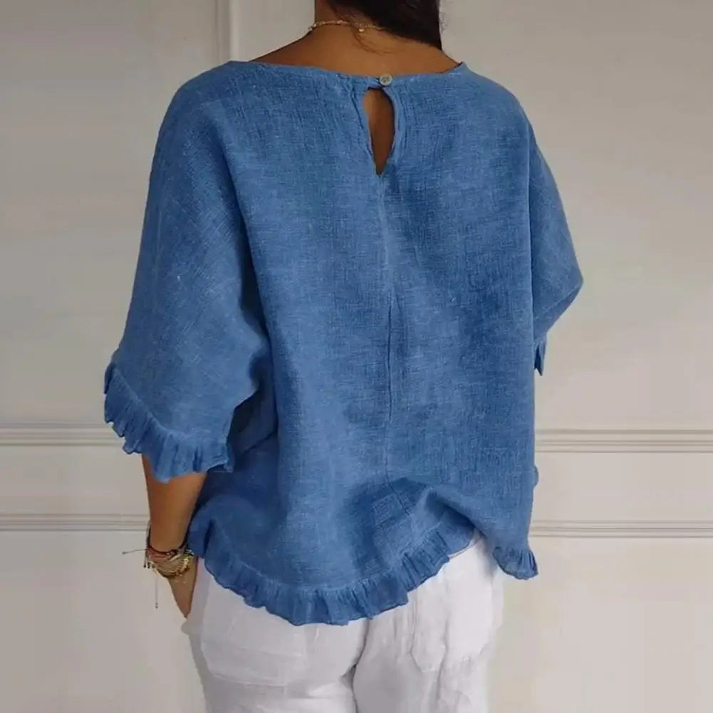 Diane – Elegant Round Neck Blouse