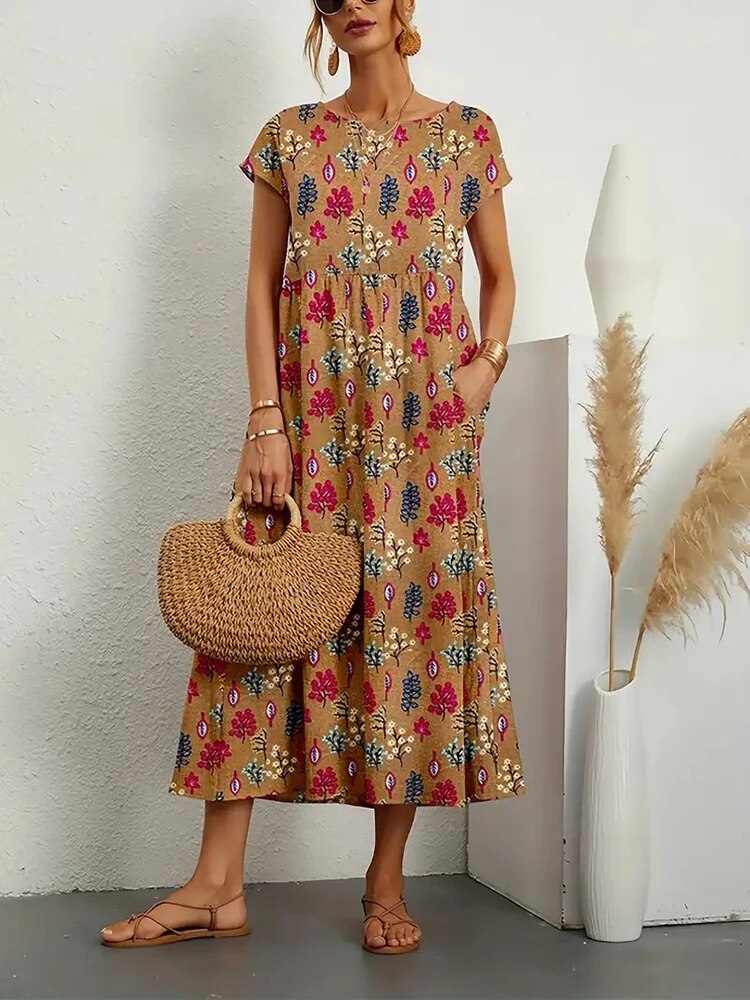 Lea – Elegant layered dress with tummy coverage