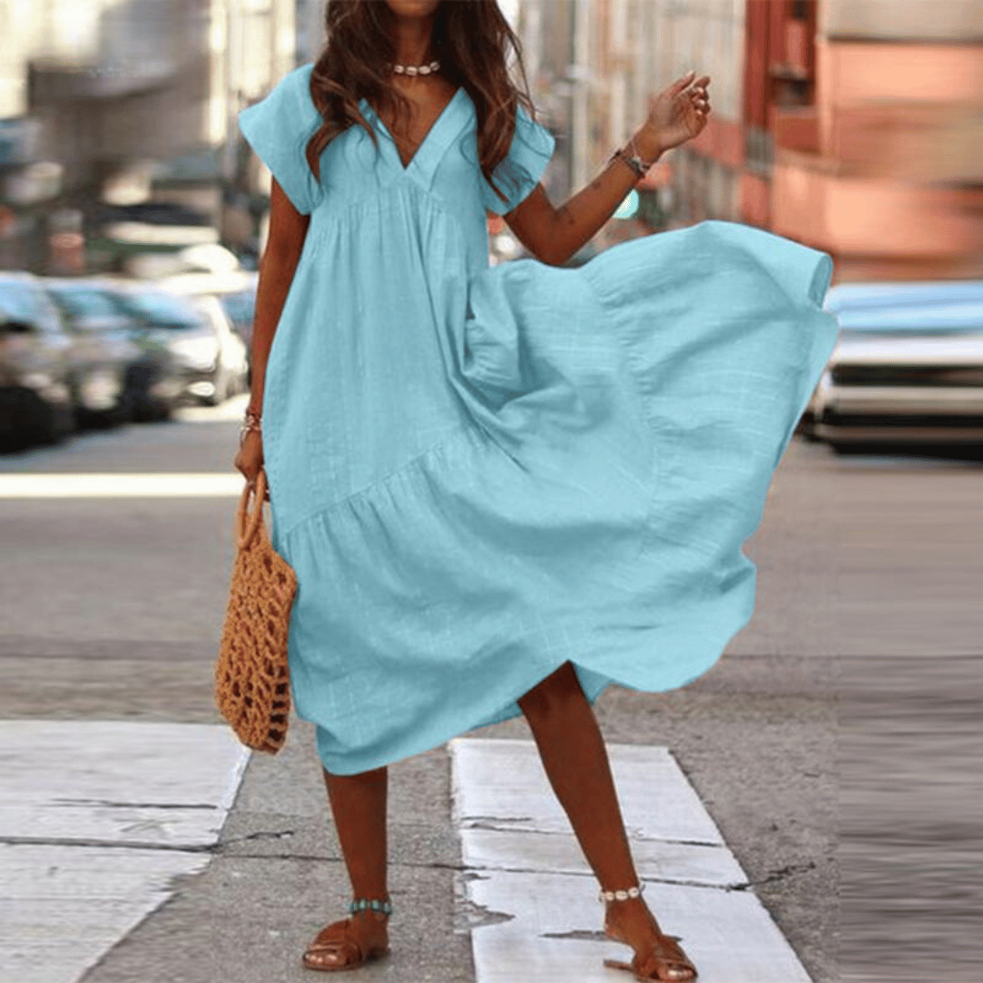 Sarah – Elegant belly covering dress