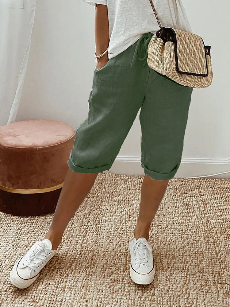 Frances – Lightweight Cotton-Linen Shorts