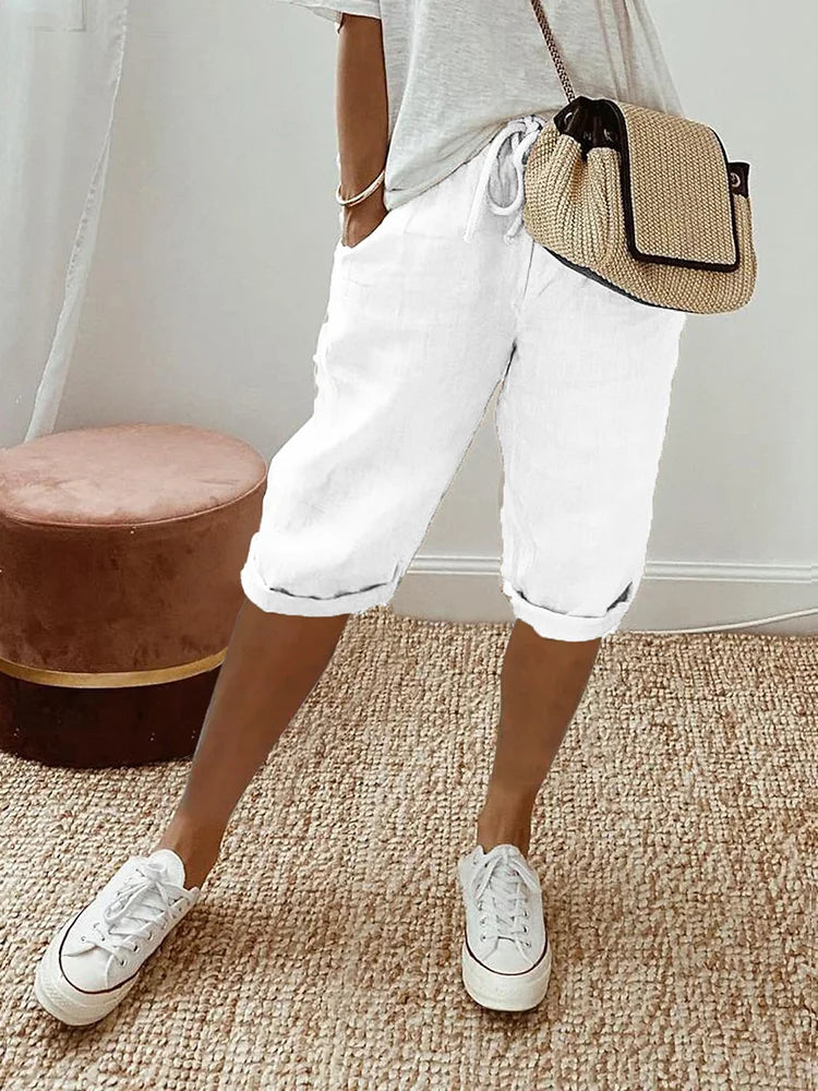 Frances – Lightweight Cotton-Linen Shorts
