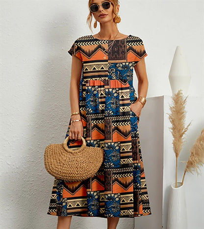 Lea – Elegant layered dress with tummy coverage