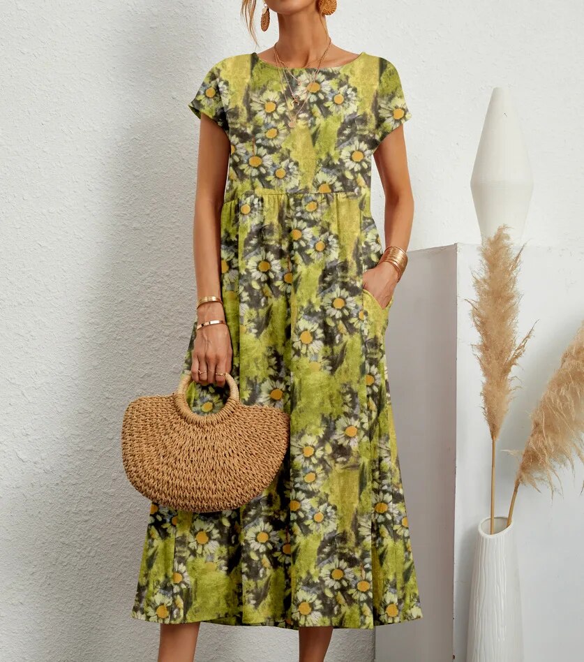 Lea – Elegant layered dress with tummy coverage