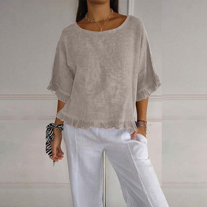 Diane – Elegant Round Neck Blouse