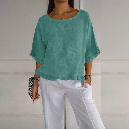 Diane – Elegant Round Neck Blouse