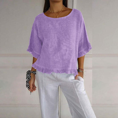 Diane – Elegant Round Neck Blouse