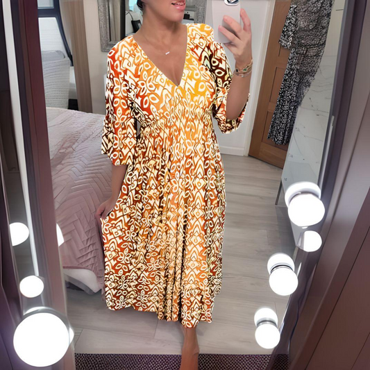 Lia – Boho Printed Day Dress