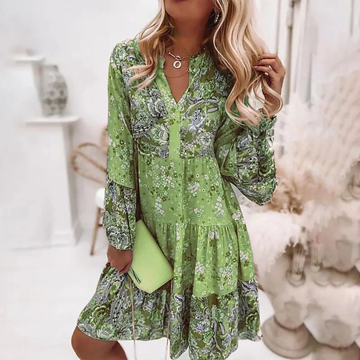 Joanna – Floral Flounce Hem Dress