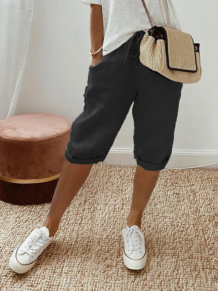 Frances – Lightweight Cotton-Linen Shorts