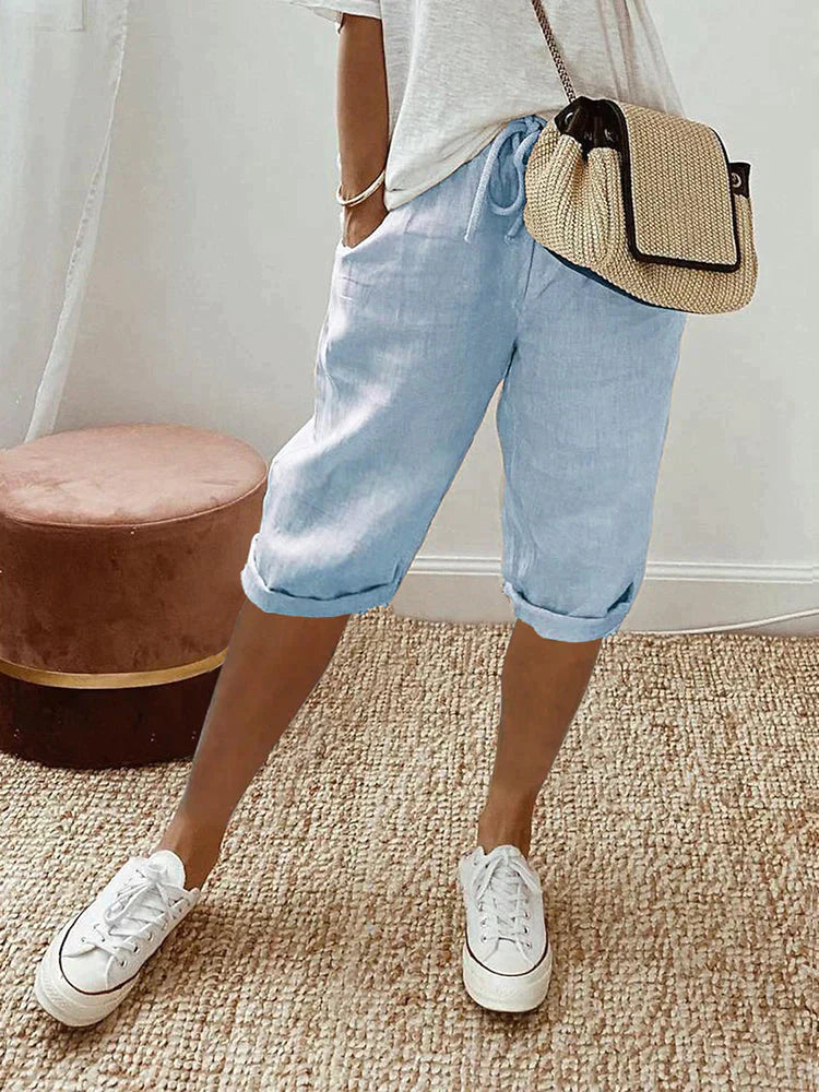 Frances – Lightweight Cotton-Linen Shorts