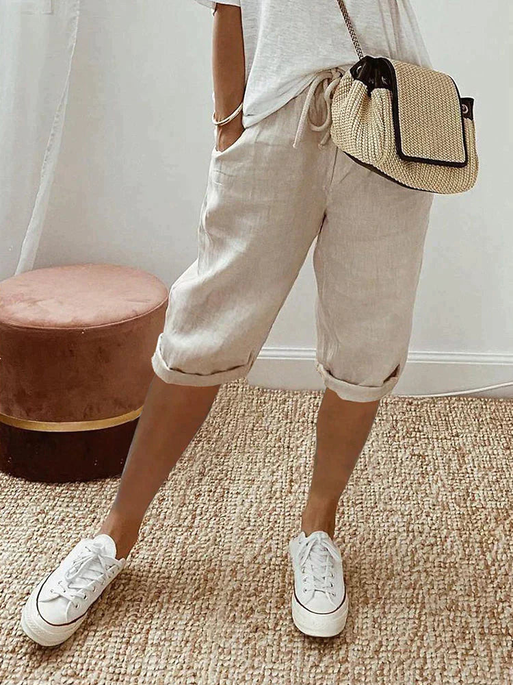 Frances – Lightweight Cotton-Linen Shorts