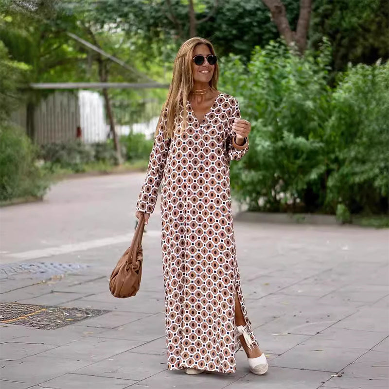 Ana – Printed Boho Maxi Dress